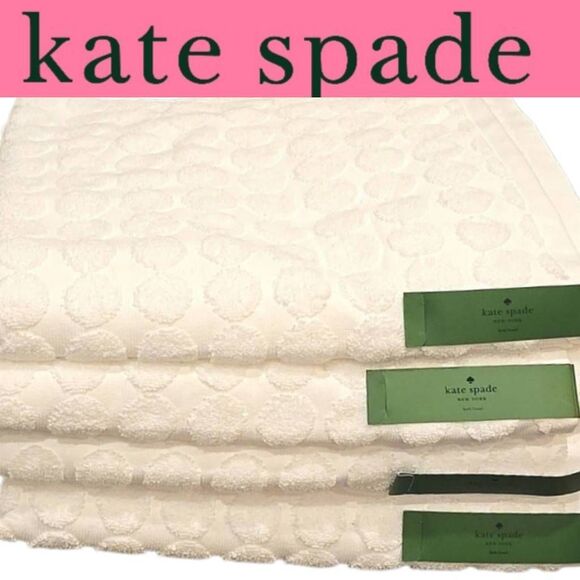Kate Spade New York Raised Dot Plush Bath Towel Set - Picture 1 of 11